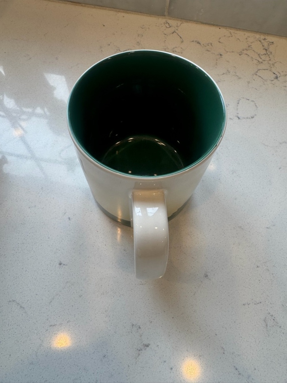 Starbucks Portugal Ceramic Mug - White and Dark Green Interior - Picture 3 of 5